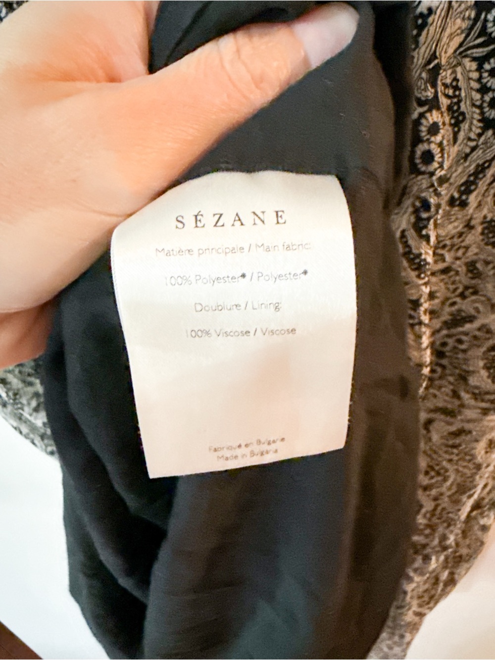 Sezane Titiane Dress in Printed Black and White Floral Paisley Size 36 US 4 - Picture 5 of 10